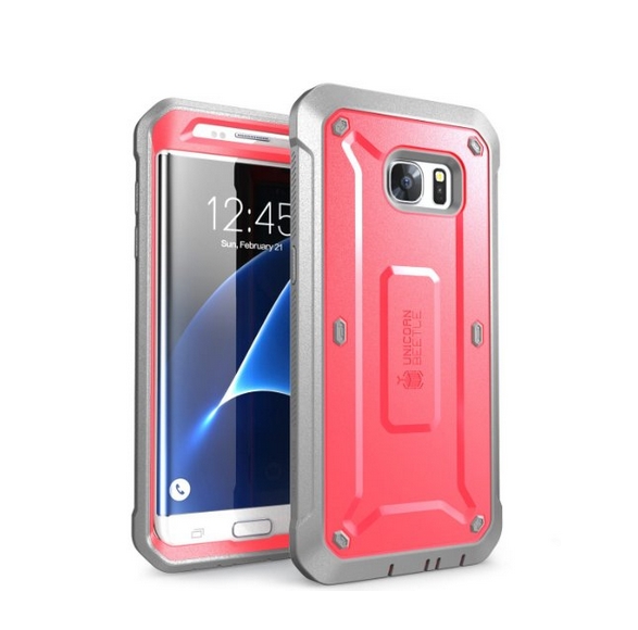 Galaxy S7 Edge Case SUPCASE Full-body Rugged Holster Case WITHOUT Screen Protector pink